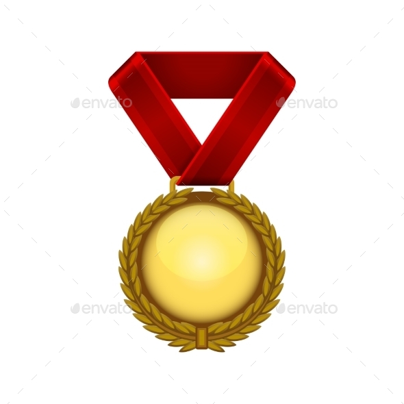 GraphicRiver Champion Gold Medal with Red Ribbon Vector 9345783 GraphicRiver Champion Gold Medal with Red Ribbon Vector 9345783