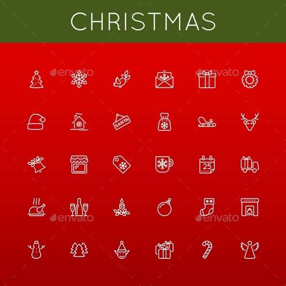 GraphicRiver Christmas Line Icons 9345862 GraphicRiver Christmas Line Icons 9345862