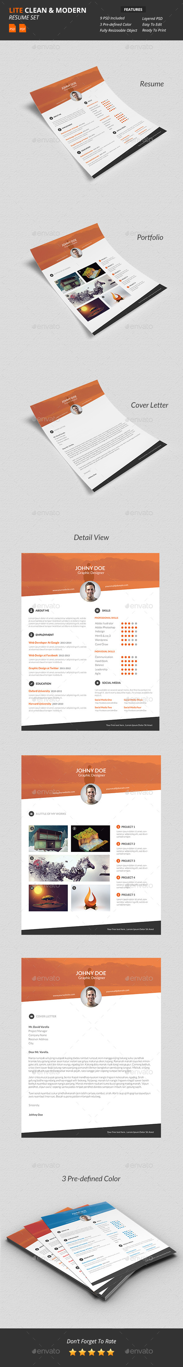 GraphicRiver Lite Clean & Modern Resume Template 9319133 GraphicRiver Lite Clean & Modern Resume Template 9319133