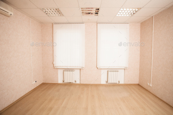 empty office space with windows