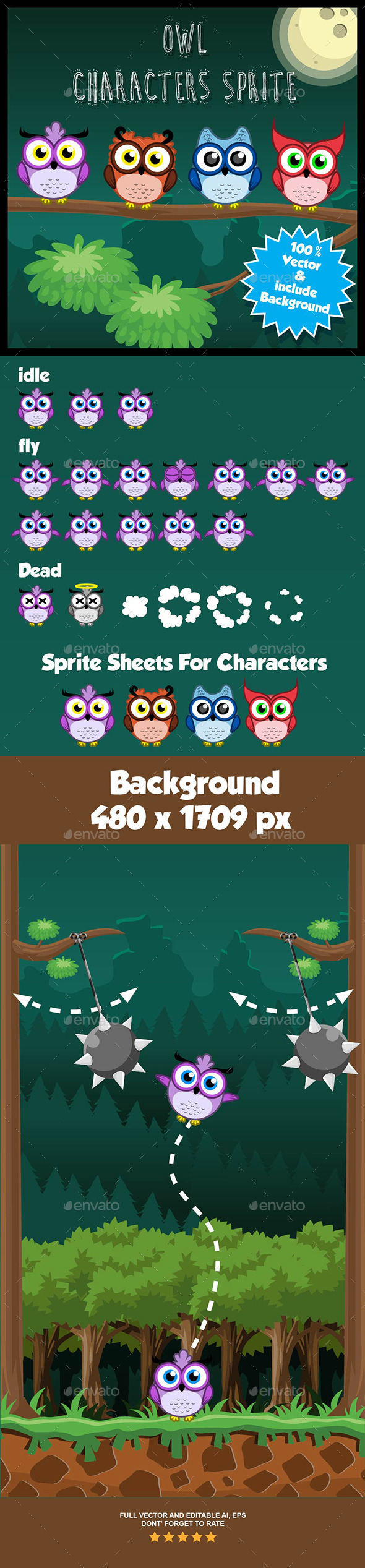 Owl Character Spritesheets Owl Character Spritesheets