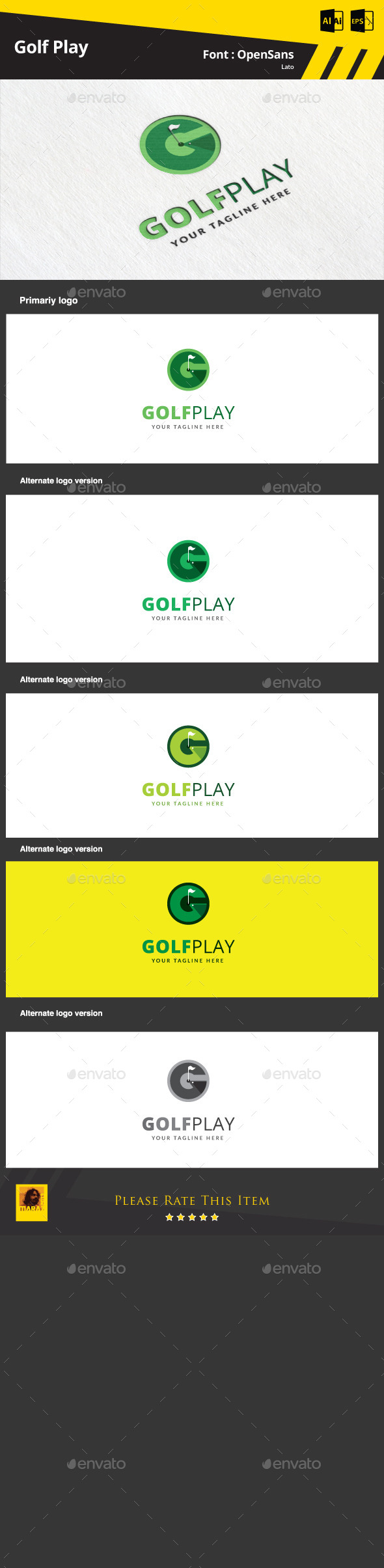 Golf Play Logo Template (Abstract)