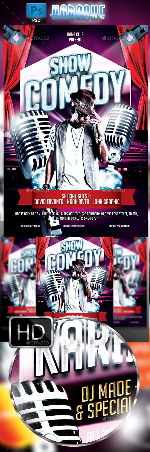 GraphicRiver Comedy Show Flyer Template 9350585 GraphicRiver Comedy Show Flyer Template 9350585