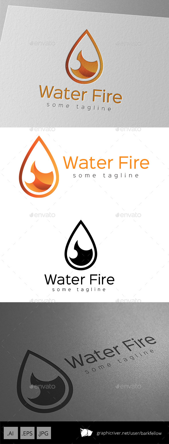 Fire Water Drop Logo