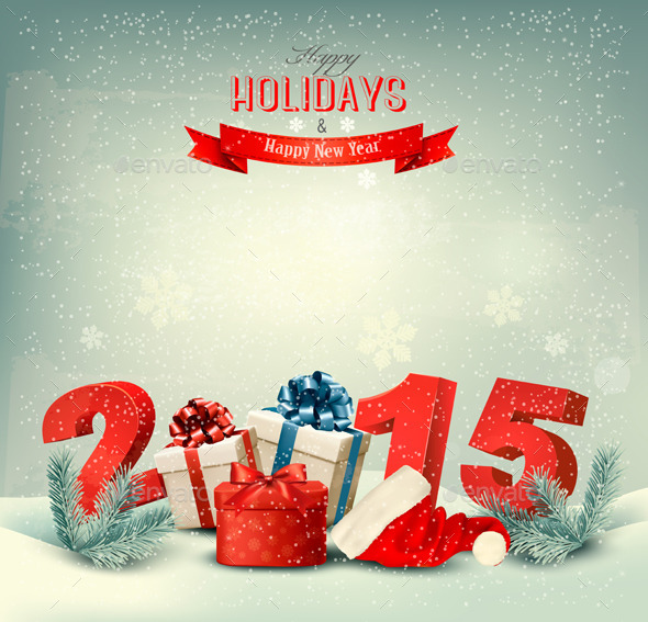 GraphicRiver Holiday Background with Presents and a 2015 9351016 GraphicRiver Holiday Background with Presents and a 2015 9351016