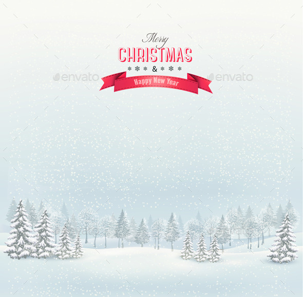 GraphicRiver Christmas Winter Landscape Background 9351034 GraphicRiver Christmas Winter Landscape Background 9351034