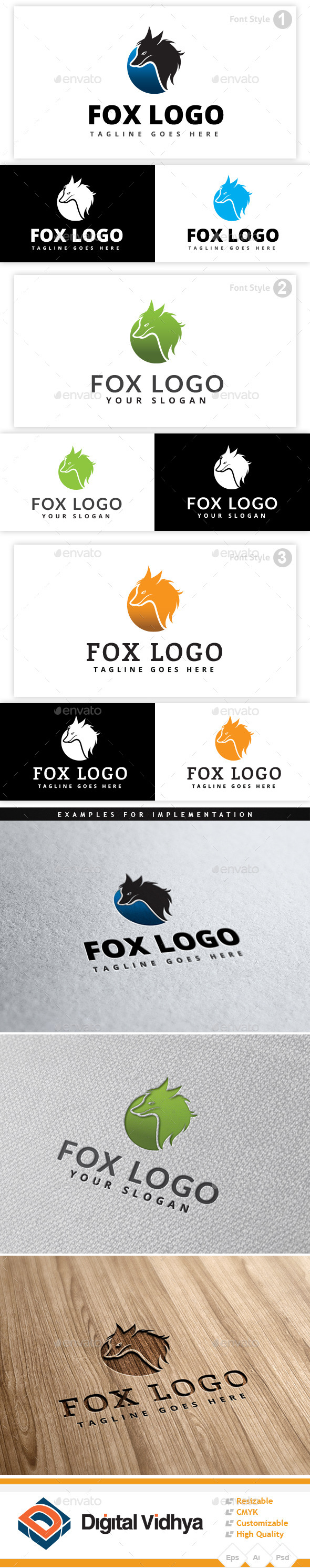 GraphicRiver Fox Logo 9351056 GraphicRiver Fox Logo 9351056