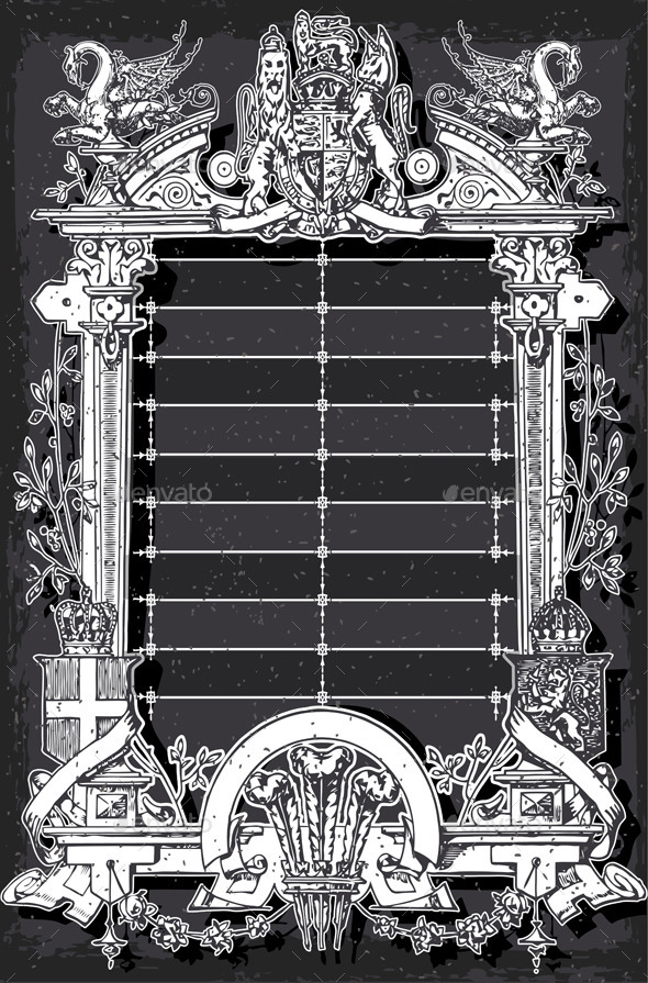 GraphicRiver Vintage Menu with Coat of Arms on Blackboard 9352023 GraphicRiver Vintage Menu with Coat of Arms on Blackboard 9352023