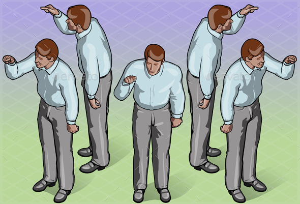 GraphicRiver Isometric Standing Man Indicating Pose 9352049 GraphicRiver Isometric Standing Man Indicating Pose 9352049