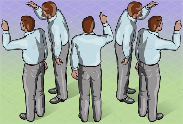 GraphicRiver Isometric Standing Man Indicating Pose 9352064 GraphicRiver Isometric Standing Man Indicating Pose 9352064