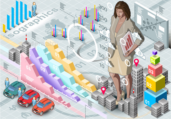 GraphicRiver Isometric Infographic Woman Secretary Set Elements 9352081 GraphicRiver Isometric Infographic Woman Secretary Set Elements 9352081