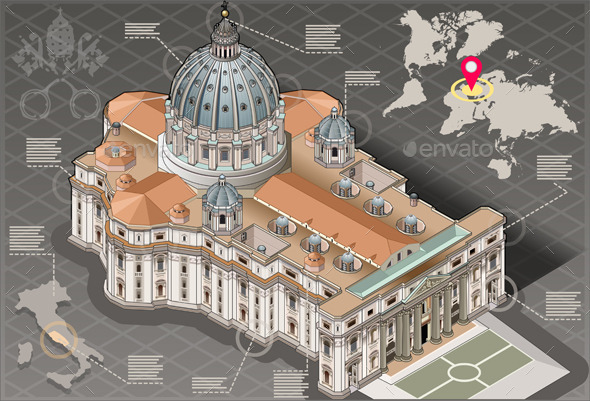 GraphicRiver Isometric Infographic of Saint Peter of Vatican 9352123 GraphicRiver Isometric Infographic of Saint Peter of Vatican 9352123