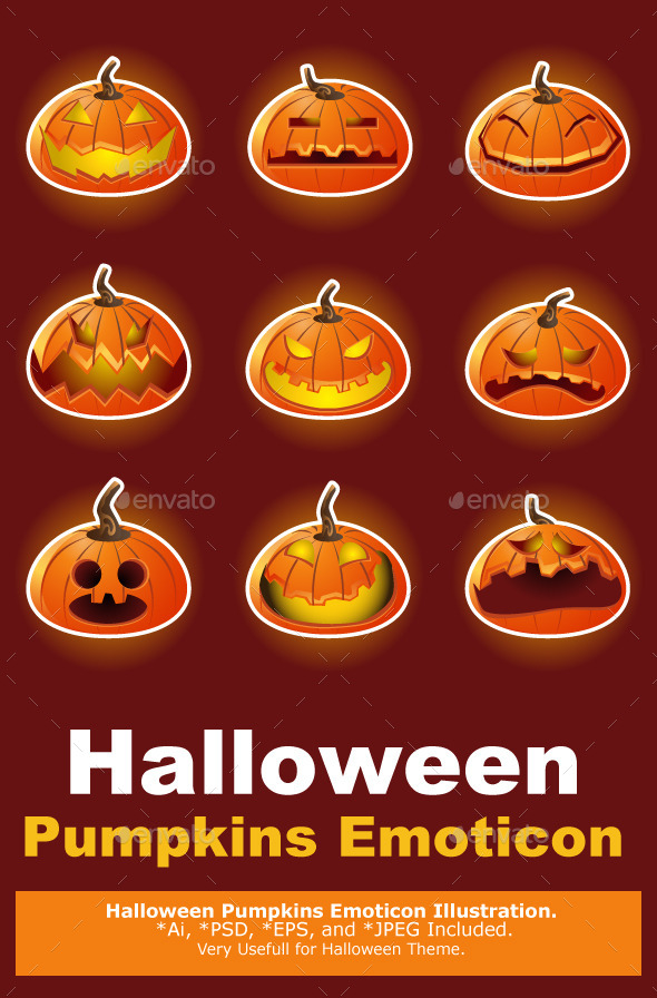 GraphicRiver Halloween Pumpkin Character Emoticon Icons 9352185 GraphicRiver Halloween Pumpkin Character Emoticon Icons 9352185