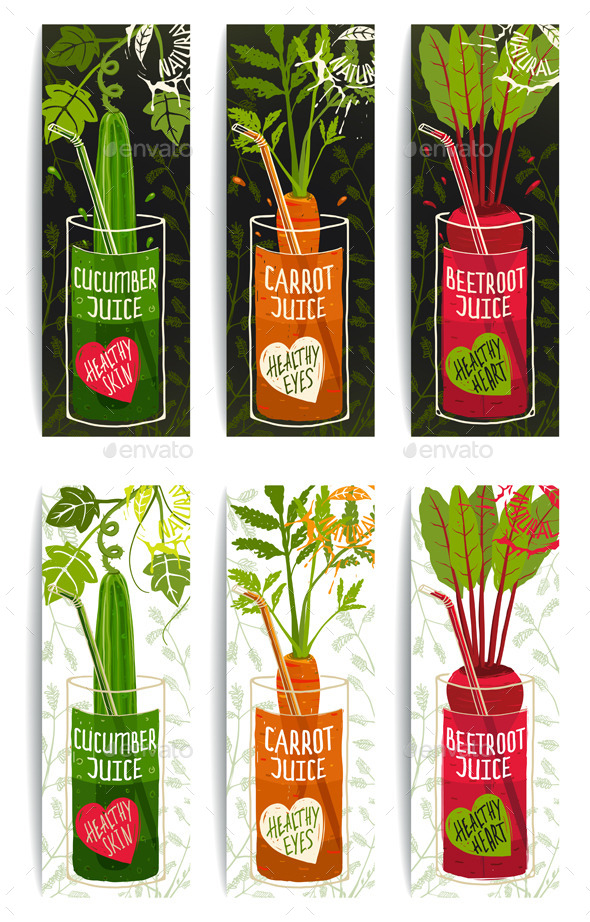 Healthy Vegetables Juices Design Collection