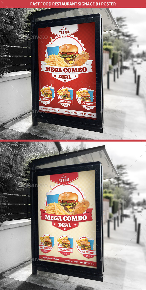 GraphicRiver Restaurant Fast Food Signage B1 Poster 9353201 GraphicRiver Restaurant Fast Food Signage B1 Poster 9353201
