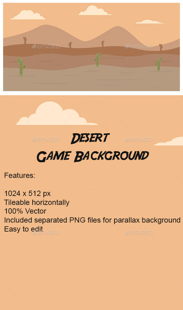 GraphicRiver Desert Game Background 9355186 GraphicRiver Desert Game Background 9355186