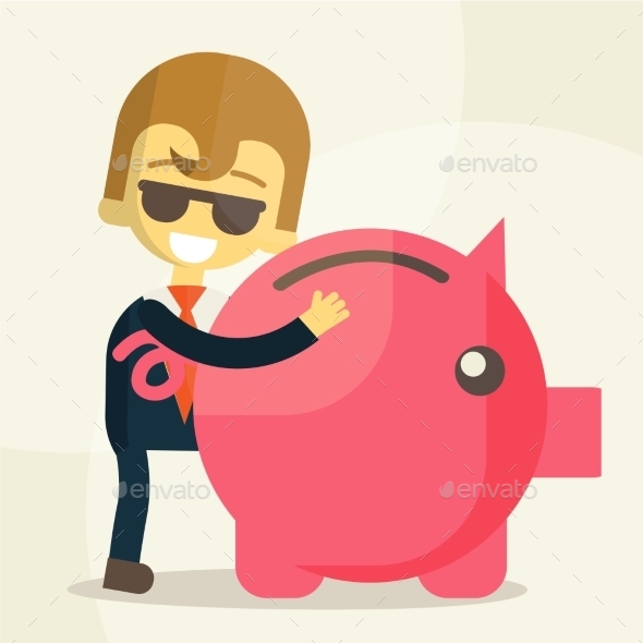 GraphicRiver Business Man Save Money 9355538 GraphicRiver Business Man Save Money 9355538