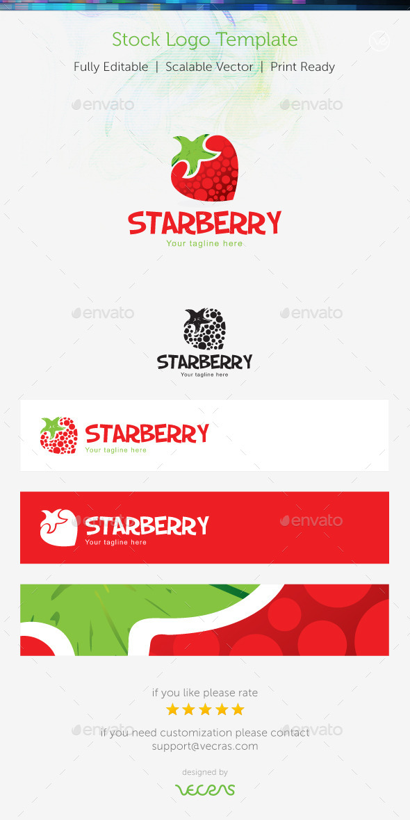 GraphicRiver StarBerry Stock Logo Template 9356194 GraphicRiver StarBerry Stock Logo Template 9356194