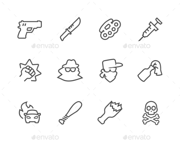 Outline Crime Icons (Miscellaneous)