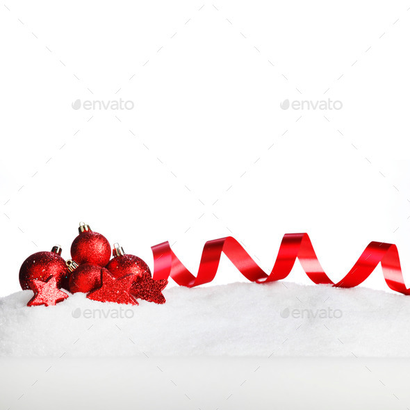 Christmas decor on snow (Misc) Photo Download