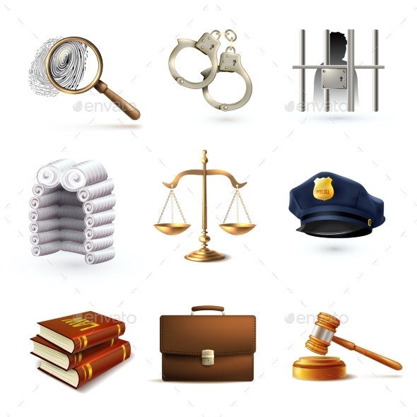 Law Legal Icons Set (Business)