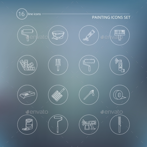 Painting Icons Outline (Objects)