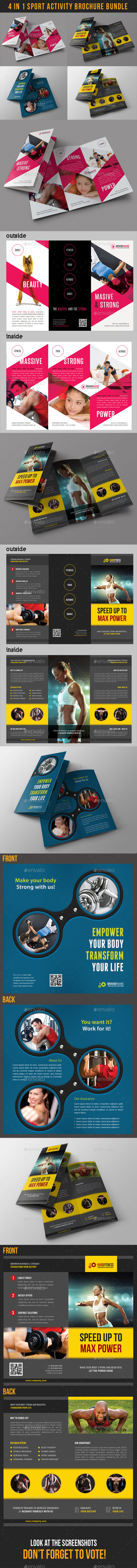 GraphicRiver 4 in 1 Sport Activity Brochure Bundle 9359154 GraphicRiver 4 in 1 Sport Activity Brochure Bundle 9359154