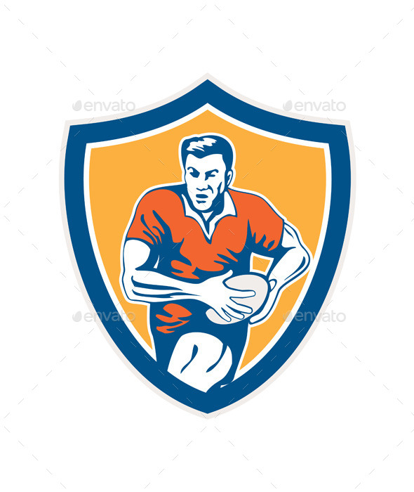 GraphicRiver Rugby Player Running Ball Shield Retro 9359958 GraphicRiver Rugby Player Running Ball Shield Retro 9359958