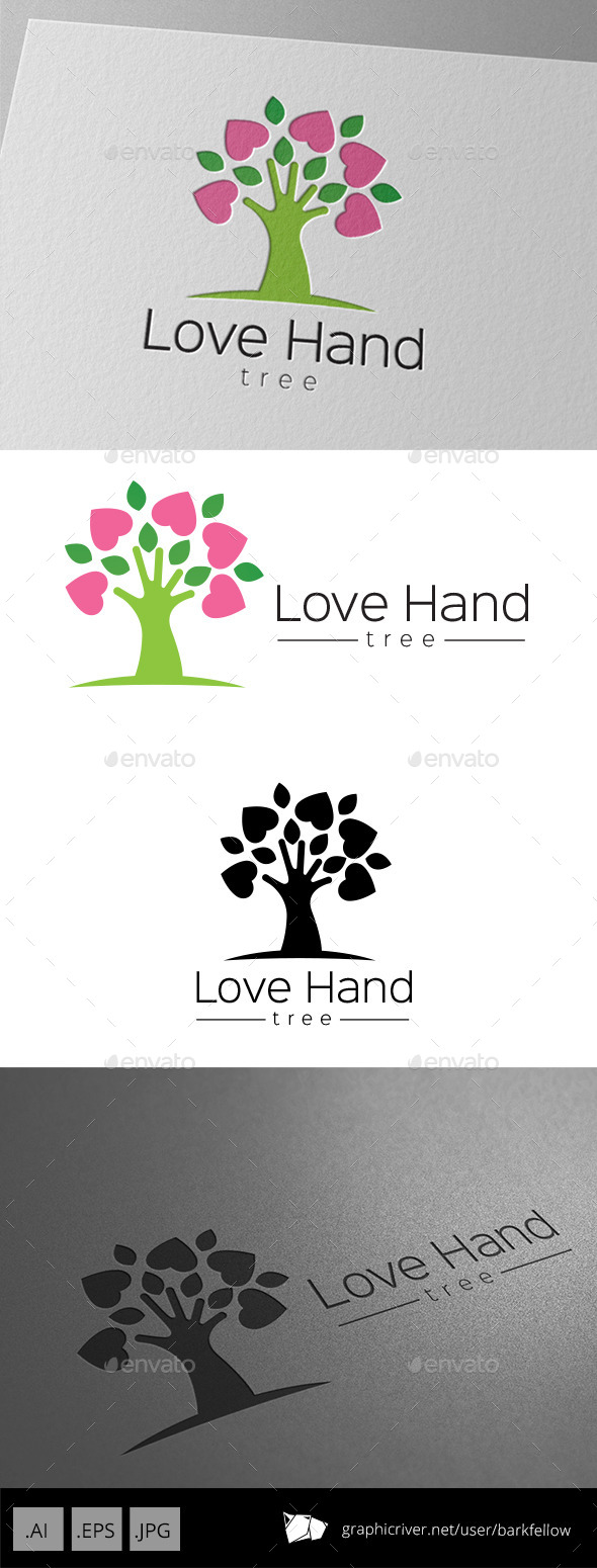 Love Hand Tree Logo (Nature)