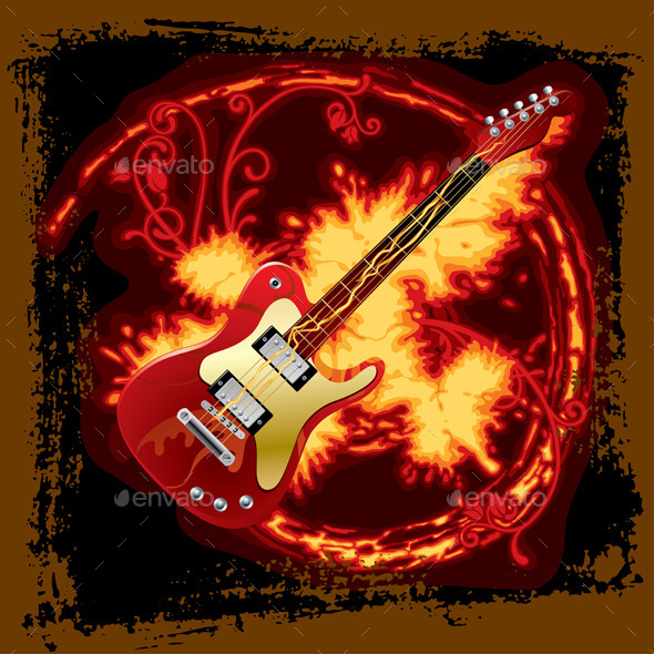 GraphicRiver Fire Electric Guitar 9361197 GraphicRiver Fire Electric Guitar 9361197