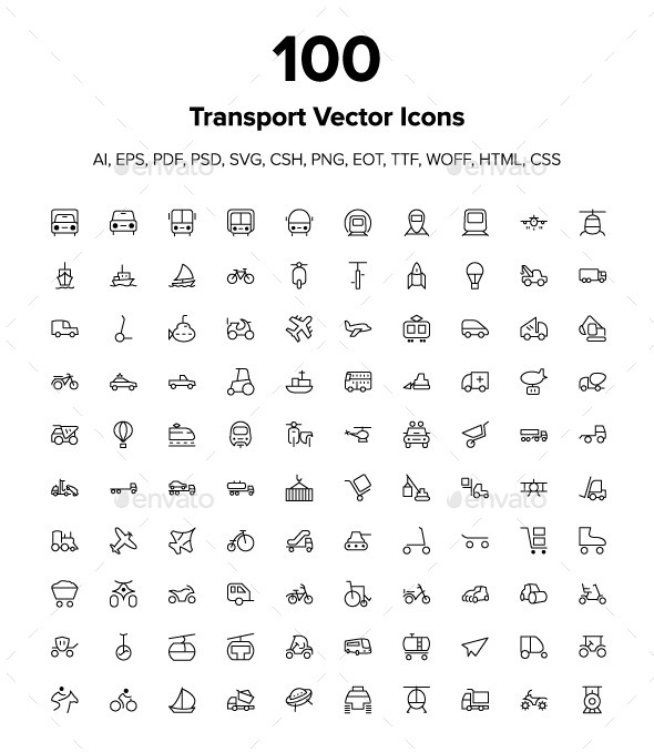 100 Transport Icons (Icons)