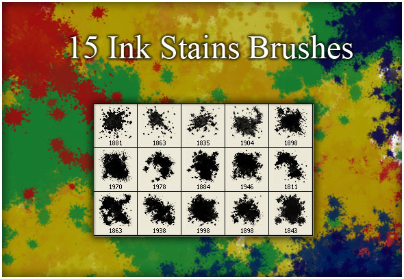 15 Ink Stains Brushes