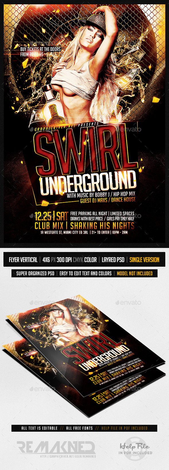 GraphicRiver Swirl Underground Flyer Template PSD 9366452 GraphicRiver Swirl Underground Flyer Template PSD 9366452