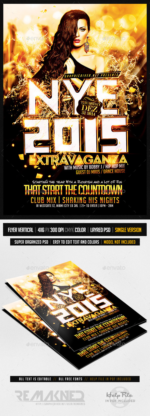 GraphicRiver NYE 2015 Extravaganza Flyer Template PSD 9366807 GraphicRiver NYE 2015 Extravaganza Flyer Template PSD 9366807
