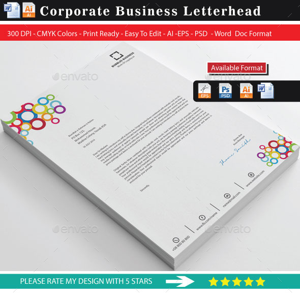 GraphicRiver Colourful Rings Letterhead 9367322 GraphicRiver Colourful Rings Letterhead 9367322