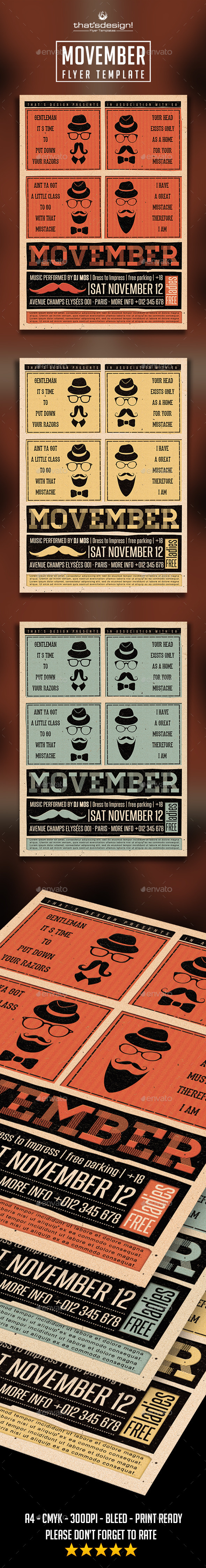 GraphicRiver Movember Flyer Template 9368834 GraphicRiver Movember Flyer Template 9368834