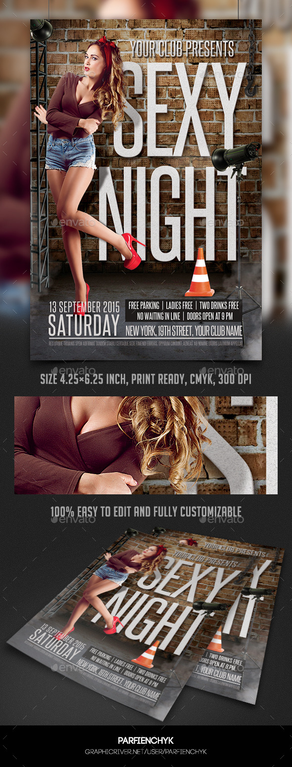 Sexy Night Party Flyer Template (Clubs & Parties)