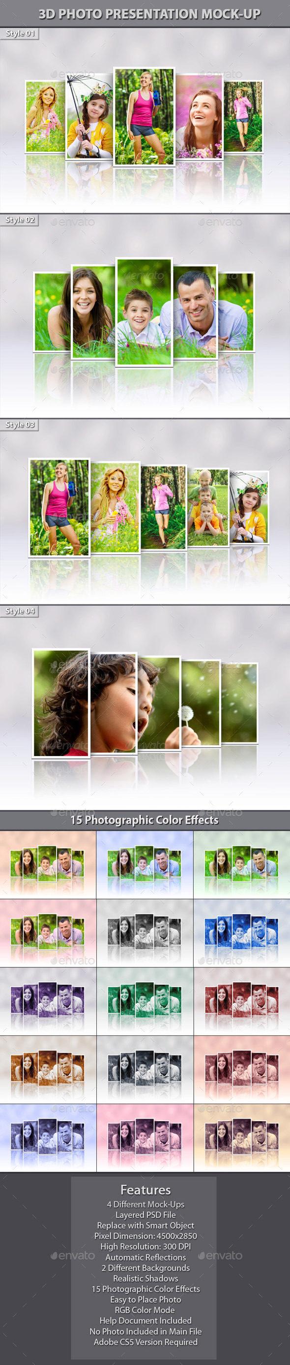 3D Photo Presentation Mock-Up - Miscellaneous Photo Templates