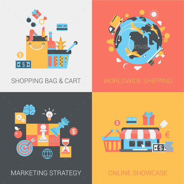GraphicRiver Shopping Shipping Marketing Strategy and Online Store Flat 9373526 GraphicRiver Shopping Shipping Marketing Strategy and Online Store Flat 9373526