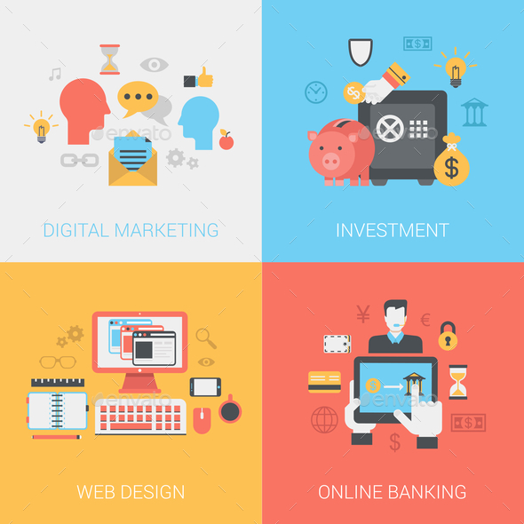 GraphicRiver Digital Marketing Investments Web Design Online Banking Concept 9373527 GraphicRiver Digital Marketing Investments Web Design Online Banking Concept 9373527