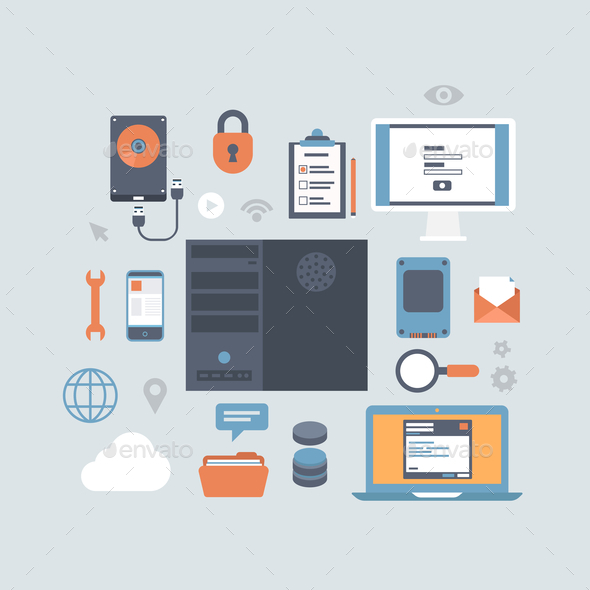 GraphicRiver Server Computing Hosting Modern Flat Style Equipment 9373529 GraphicRiver Server Computing Hosting Modern Flat Style Equipment 9373529
