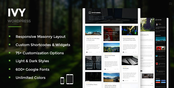 Ivy - Responsive Masonry WordPress Theme