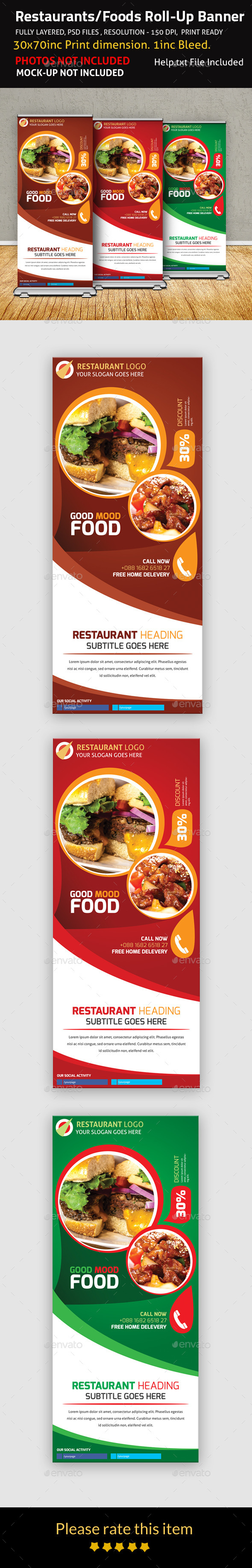 GraphicRiver Restaurants Foods Roll-Up Banner 9374774 GraphicRiver Restaurants Foods Roll-Up Banner 9374774
