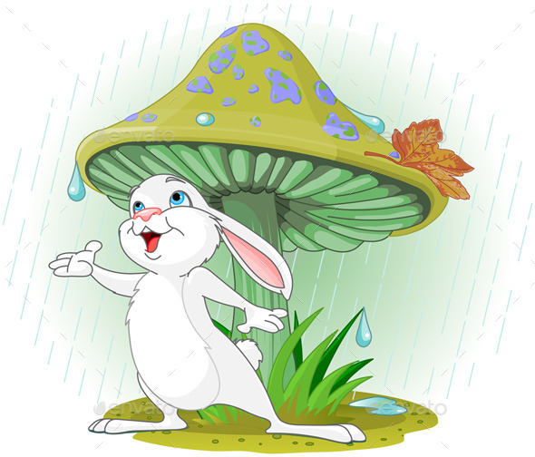 GraphicRiver Rabbit under Mushroom 9375057 GraphicRiver Rabbit under Mushroom 9375057