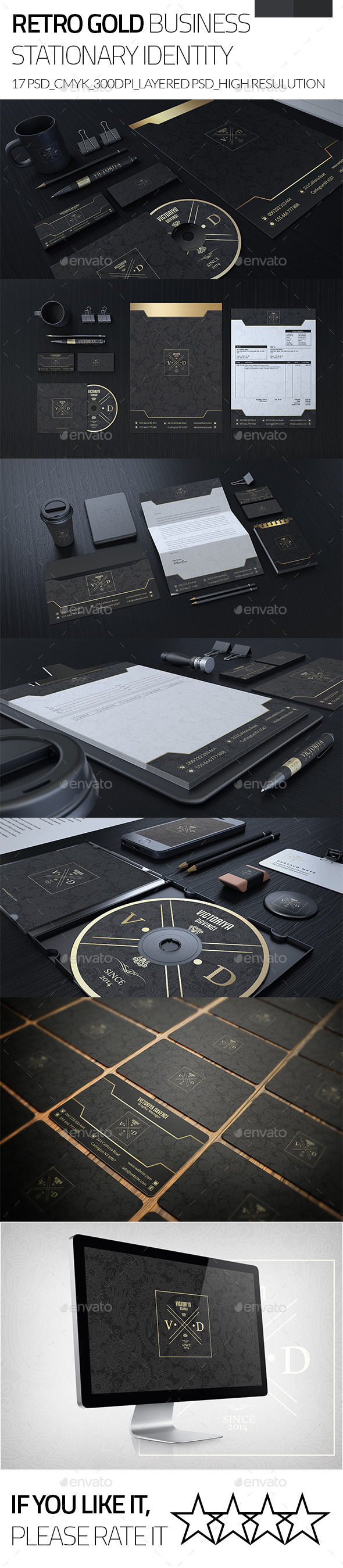 GraphicRiver Retro Gold Corporate Business Stationary Identity 9375923 GraphicRiver Retro Gold Corporate Business Stationary Identity 9375923