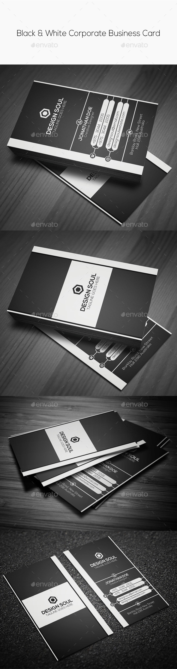 GraphicRiver Black & White Corporate Business Card 9376703 GraphicRiver Black & White Corporate Business Card 9376703
