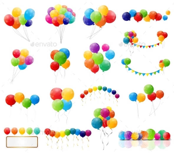 GraphicRiver Color Glossy Balloons Set 9376849 GraphicRiver Color Glossy Balloons Set 9376849