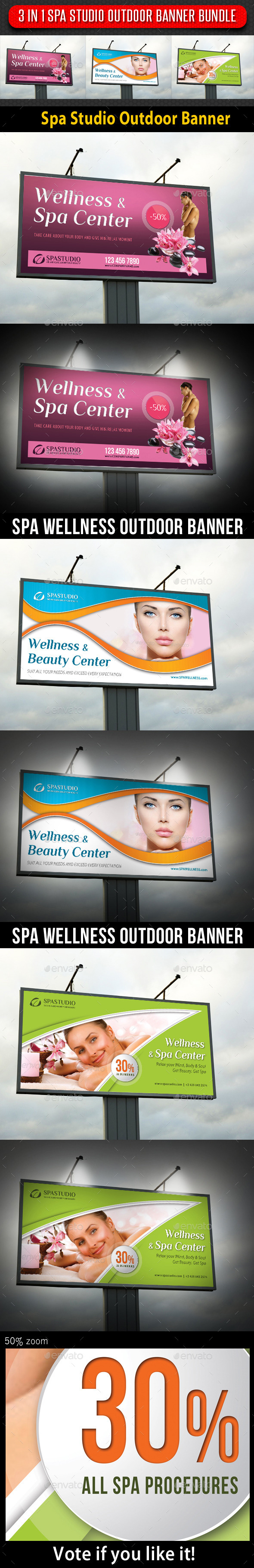 GraphicRiver 3 in 1 Spa Studio Outdoor Banner Bundle 9378345 GraphicRiver 3 in 1 Spa Studio Outdoor Banner Bundle 9378345