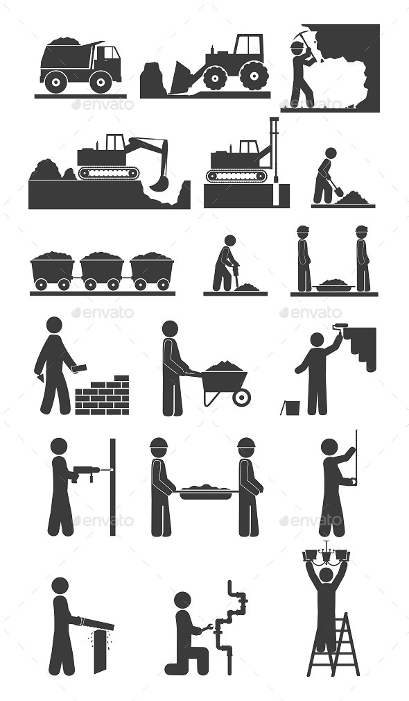 GraphicRiver Construction Earthworks Icons 9381827 GraphicRiver Construction Earthworks Icons 9381827