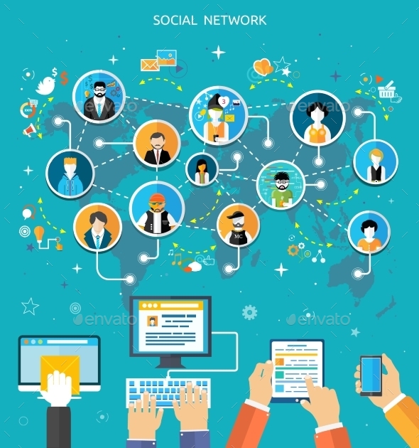 GraphicRiver Social Media Network Connection Concept 9381831 GraphicRiver Social Media Network Connection Concept 9381831
